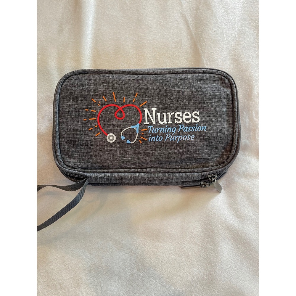 Nurses Turning Passion into Purpose Gray Charger/Organizer Pouch Medical Supply